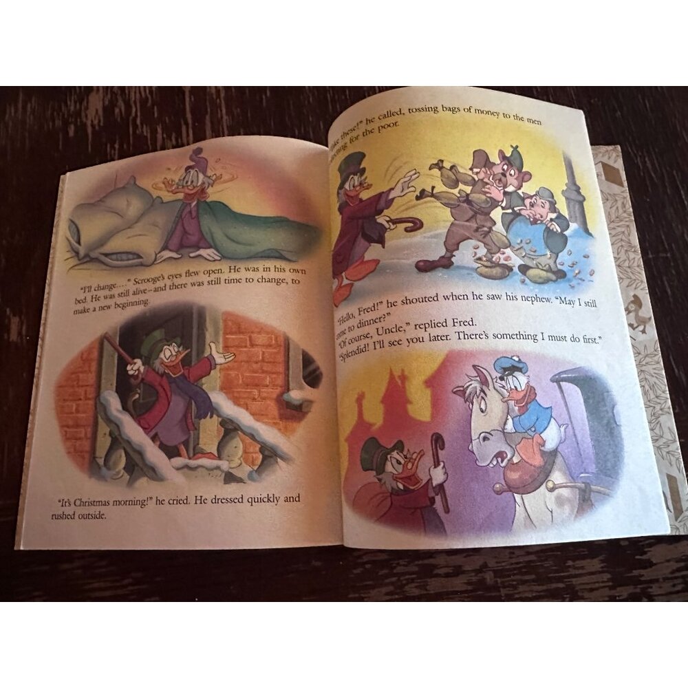 Vintage 1983 Disney Mickeys Christmas Carol Little Golden Book Hardcover Illustr - Picture 13 of 15